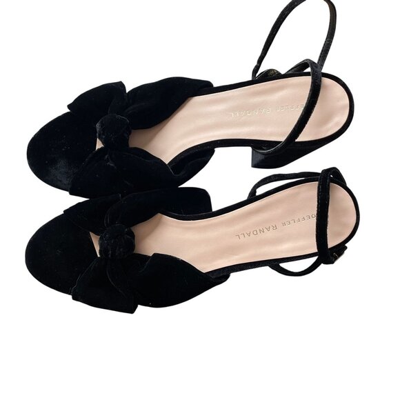 Loeffler Randall Roz Knot Platform Sandals Black Velvet 10.5 - Picture 3 of 10